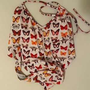 Kortni Jeane Tie-Up Top Butterflies